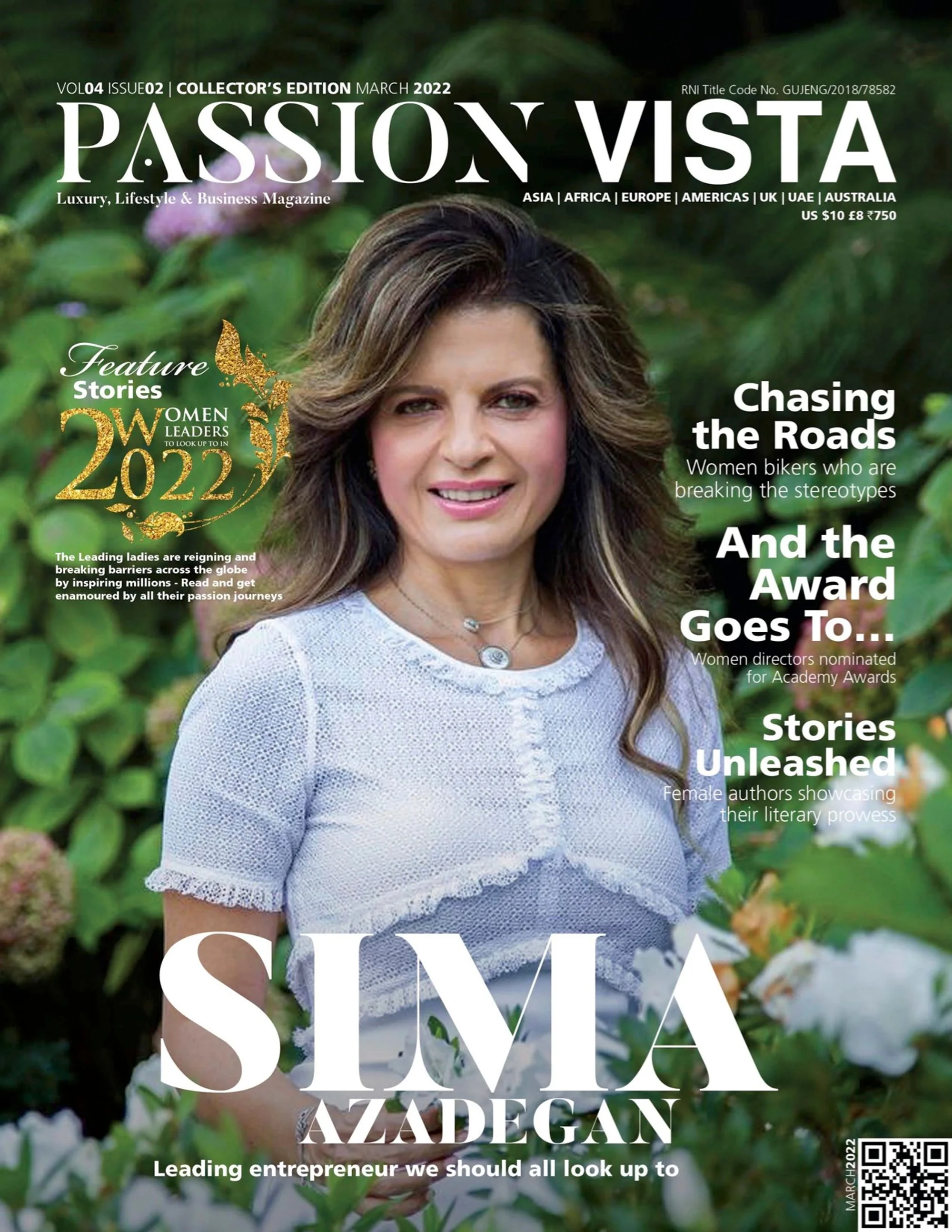 Passion Vista 2 magazine cover featuring Sima Azadegan