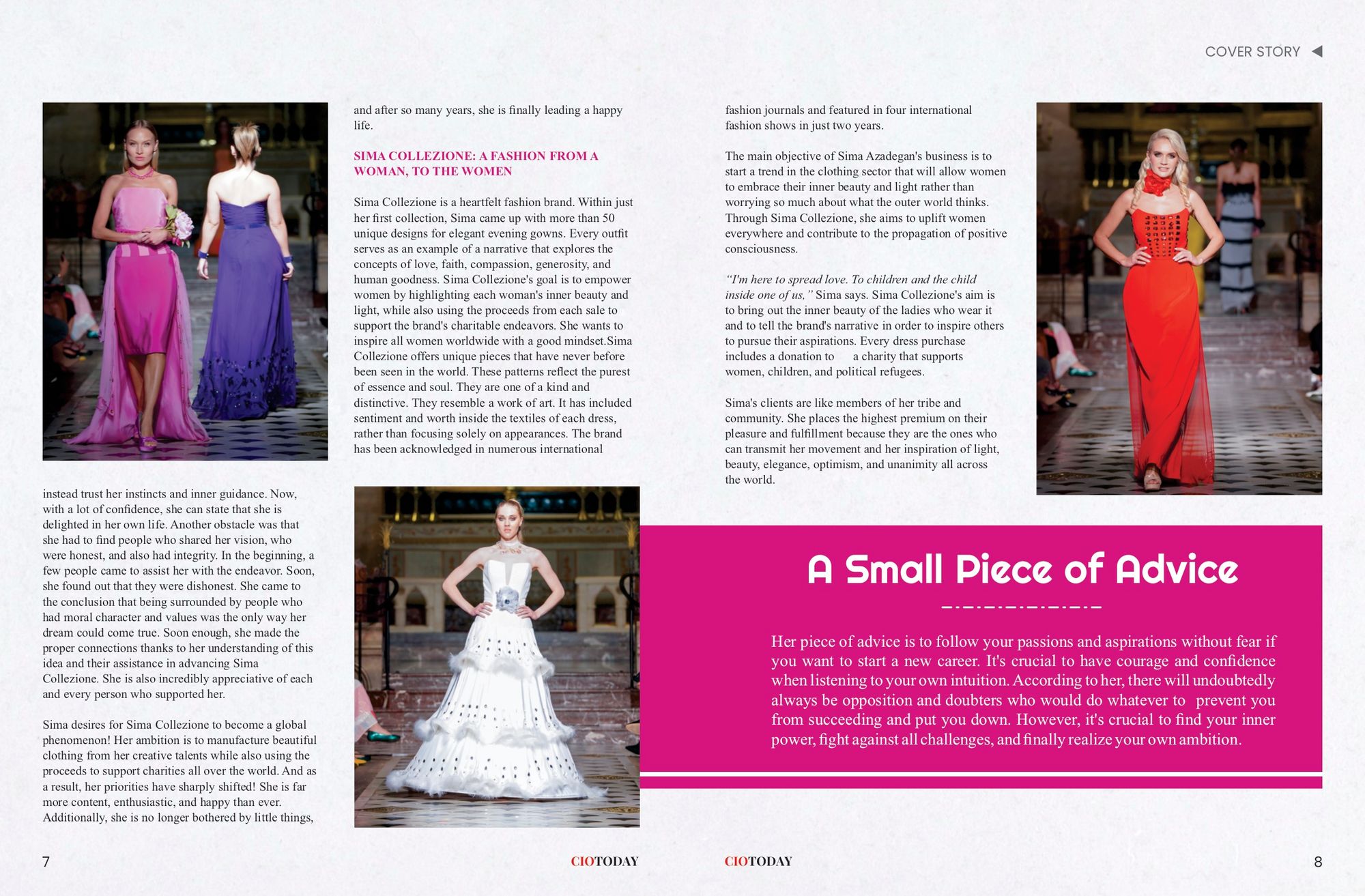 Multi-image editorial spread.