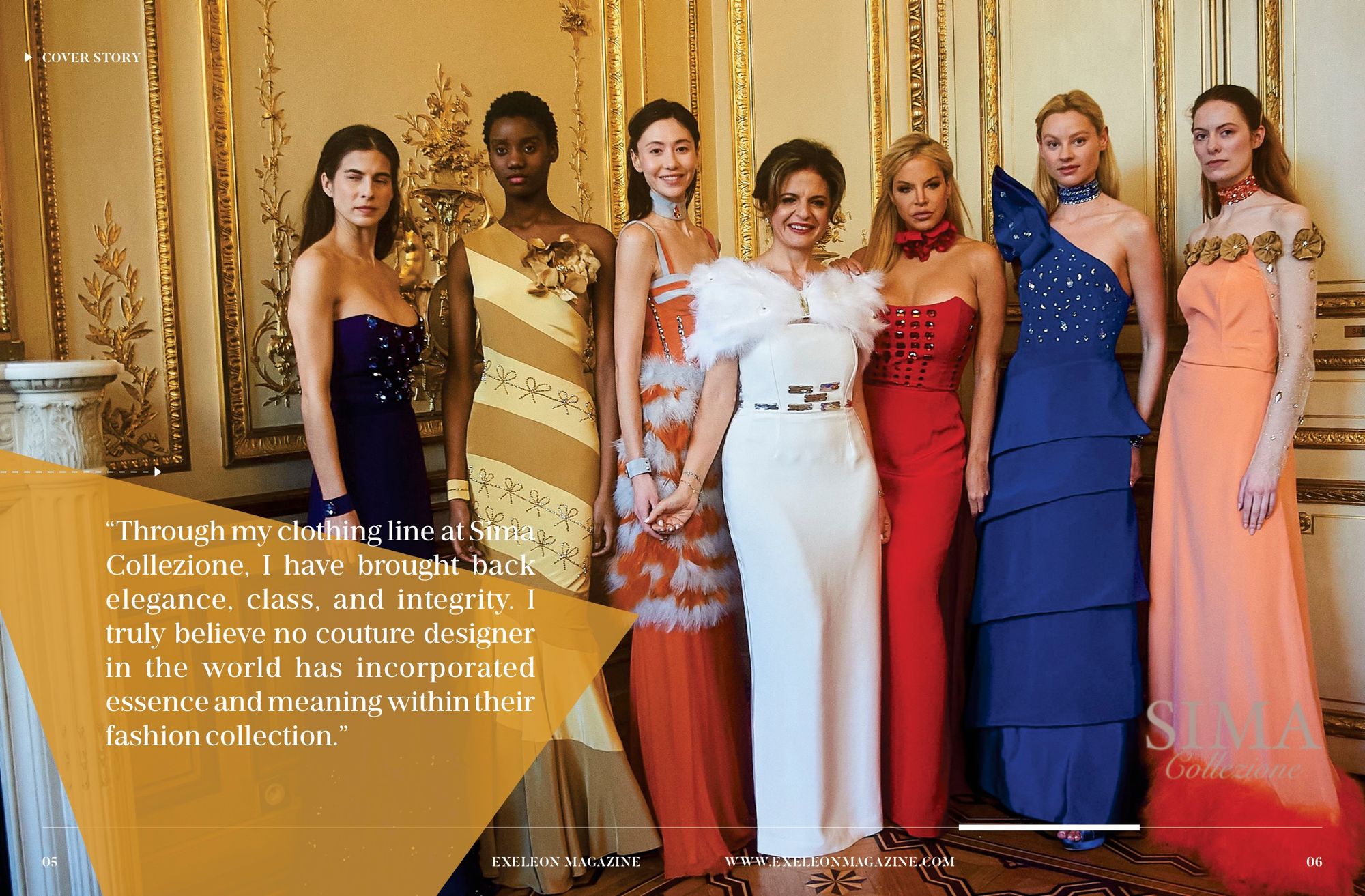 Group fashion image with quote text.