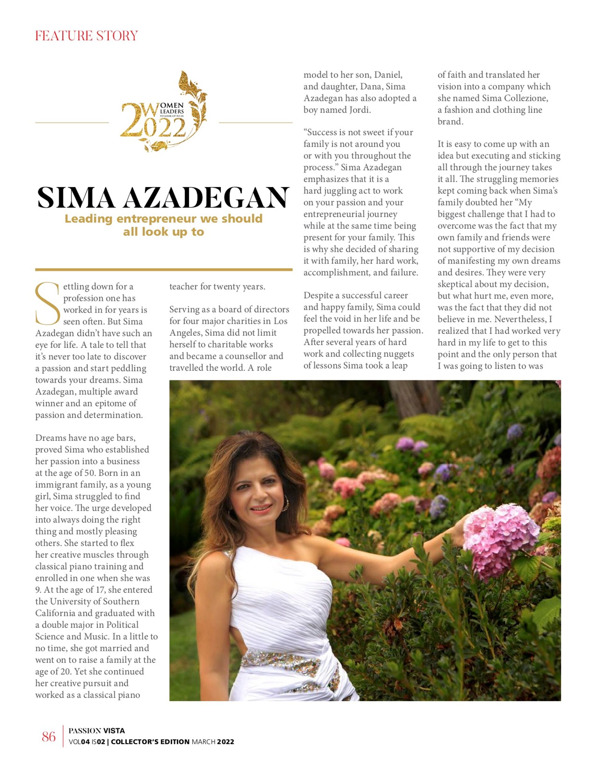 Founder profile with garden portrait.